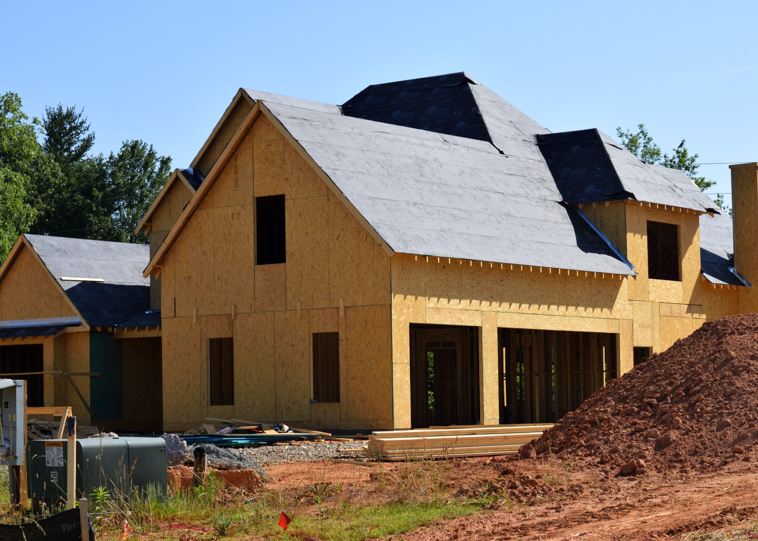 A home under construction representing an anti-SLAPP motion between a land developer and a non-profit organization