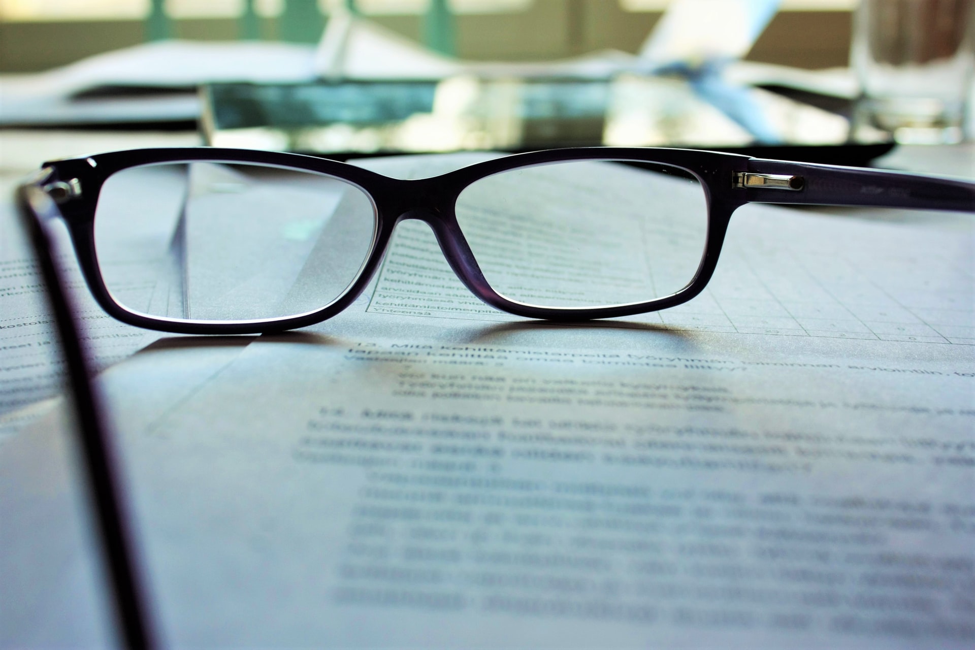 Glasses on a document representing the concept of non est factum in contract law