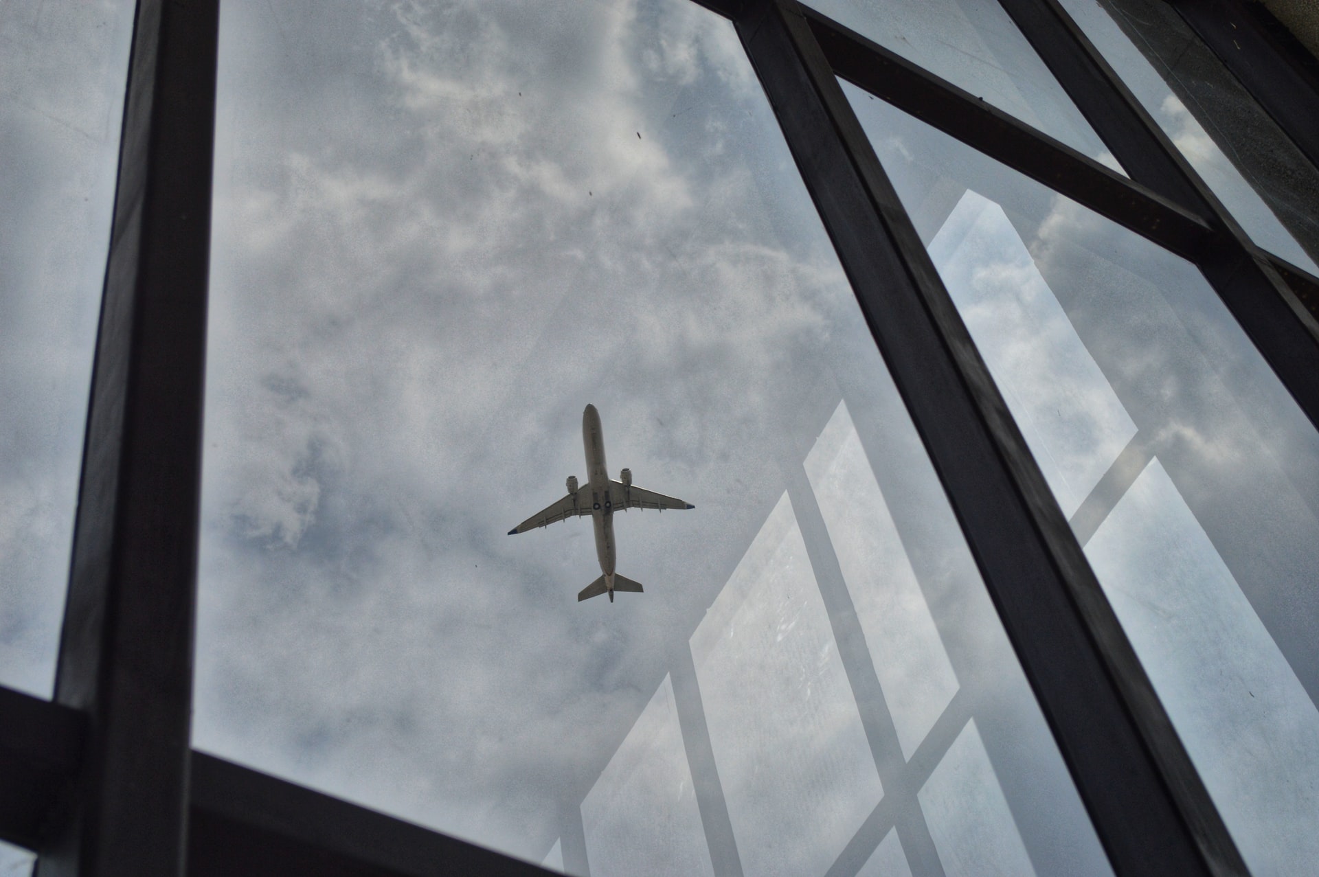 View of plane through window